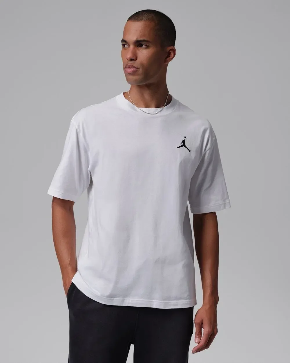 Jordan Men’s White Solid Crew Neck Short Sleeve Jumpman Logo T-Shirt 2XL
